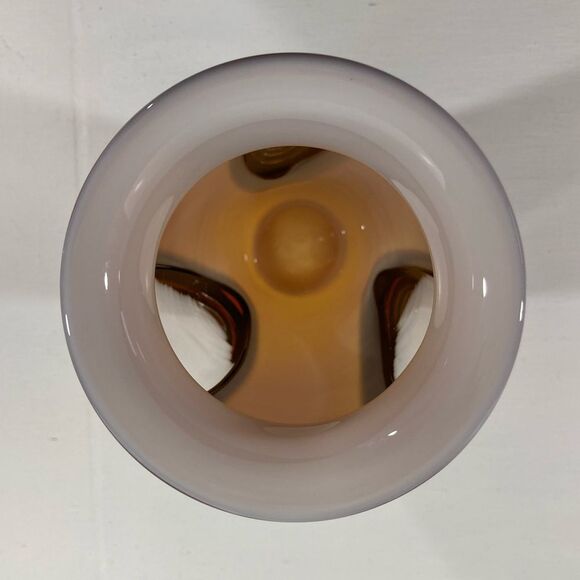 Rare Murano Cased Art Glass Vase Finestre Hand Blown MCM Two Tone - Picture 5 of 10